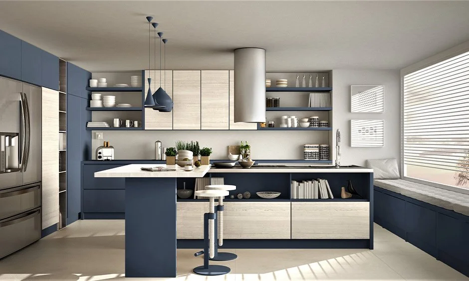 Kitchen cabinet and stove setup — Vastu compliant