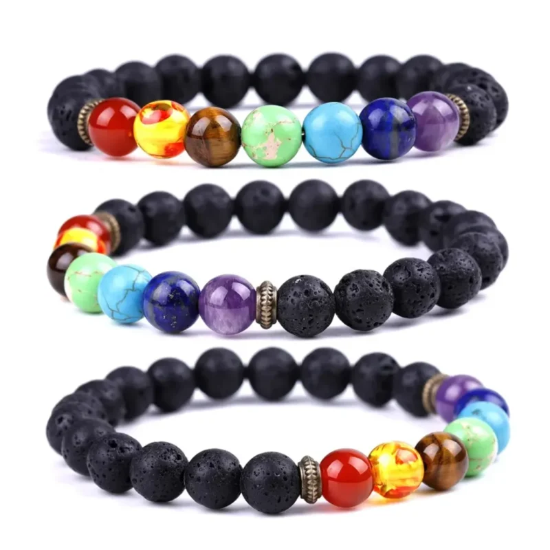 7 Chakra bracelet with lava (1)